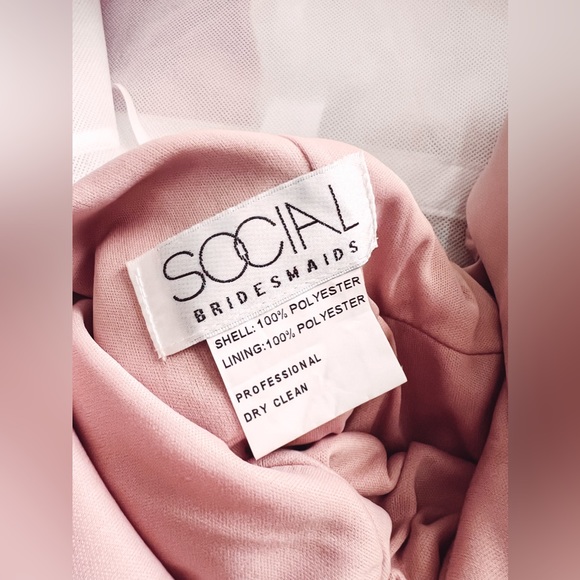 The Dessy Group Sleeveless Tie Back Chiffon Trumpet Gown in Toasted Sugar - Picture 4 of 4